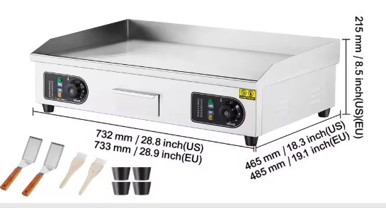 Plancha Électrique Plaque de Grill BBQ 50℃-300℃