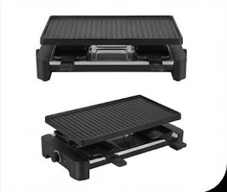 Appareil raclette et grill électrique multifonction – 6  personnes – 2000 W